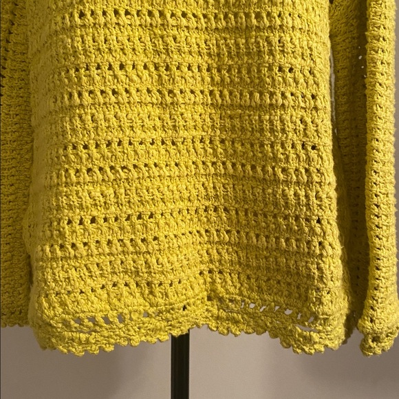 Anthropologie size small lime green cable knit sweater - Picture 2 of 9